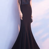 Maxi stropløs havfrue-aftenkjole uden sløjfe