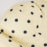 Tulipan minikjole med åben ryg og polkaprikket bælte