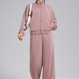 Løstsiddende sportsvest med lynlås til udendørs yoga, lange ærmer