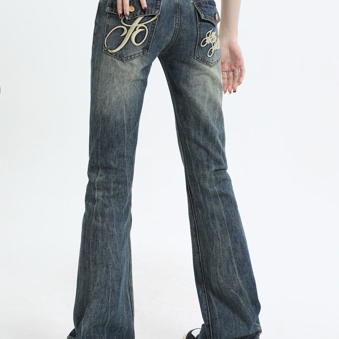 Lavtaljede, mikro-flared slim jeans