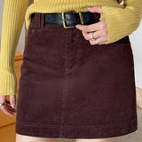 Retro fløjlsnederdel i trapez