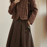 vintage enkeltradet ternet jakke