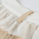 Cargobukser med vide ben og blondepaneler