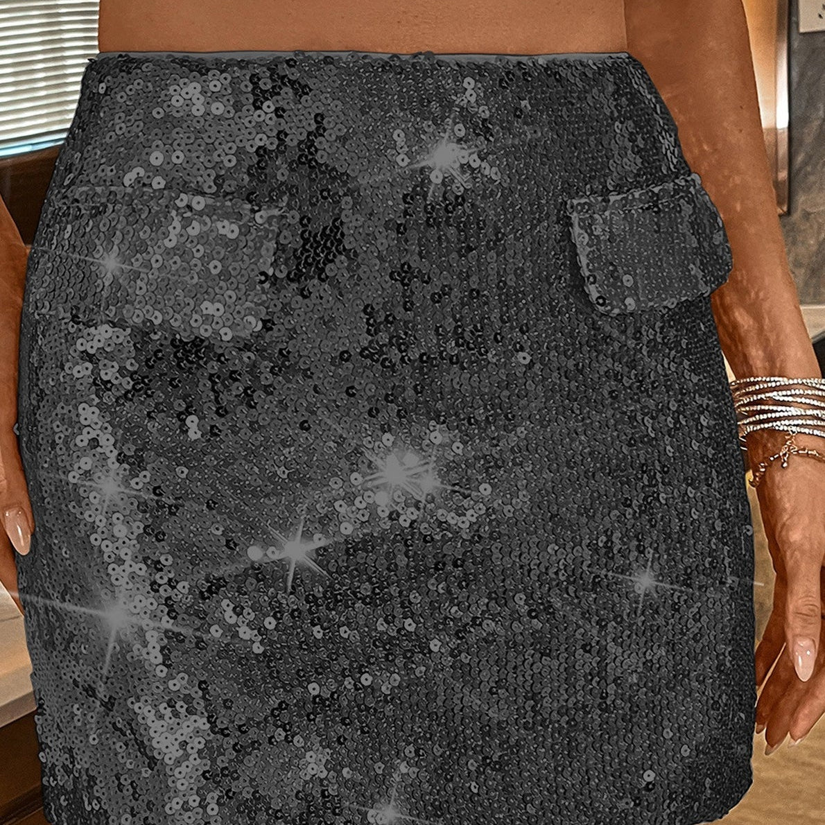 Paillet bodycon nederdel