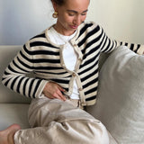 Let stribet strikvest