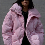 Overdimensioneret quiltet bomuldsjakke