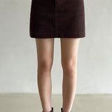 Retro fløjlsnederdel i trapez