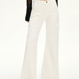 Slim fit hvide stretch cargo jeans