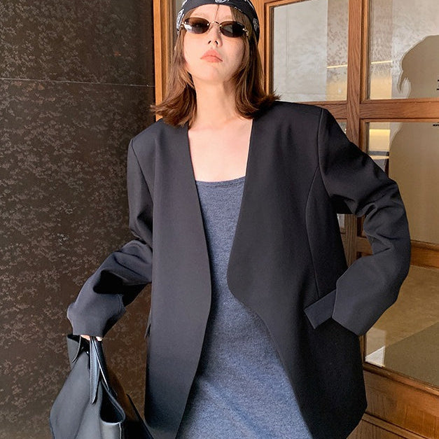 Afslappet oversized sort blazer