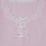 Fransk romantisk blonde trussesæt med lange ærmer og sløjfe