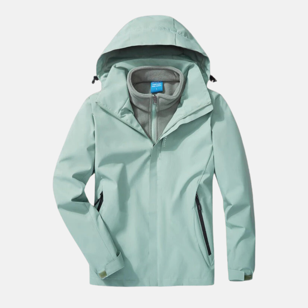 Damesæt i to dele - Slidstærkt vævet stof - Afslappet pasform - Høj hals med justerbar hætte