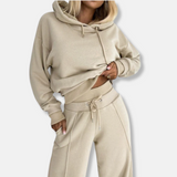 Damesæt i to dele - Glat strik - Høj talje - Afslappet pasform