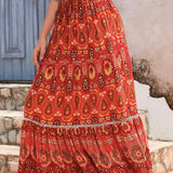 Lang nederdel til kvinder - Bohemestil - Elastisk talje - Flagrende og behagelig