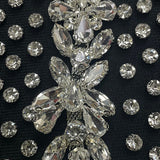 Asymmetrisk aftenkjole med rhinsten og bandage