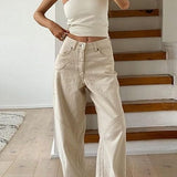 Off-white, vide, højtaljede jeans med lige ben