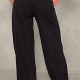 Rippede jeans med farveblokke og blækstænkeffekt