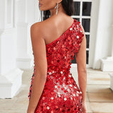 Mini bodycon aftenkjole med store pailletter