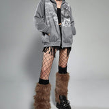 Oversized hættetrøje med ørneprint