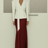 Vintage V-hals blazer med én knap