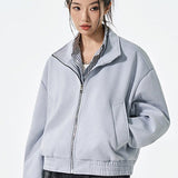 Lang bikerjakke i PU-læder