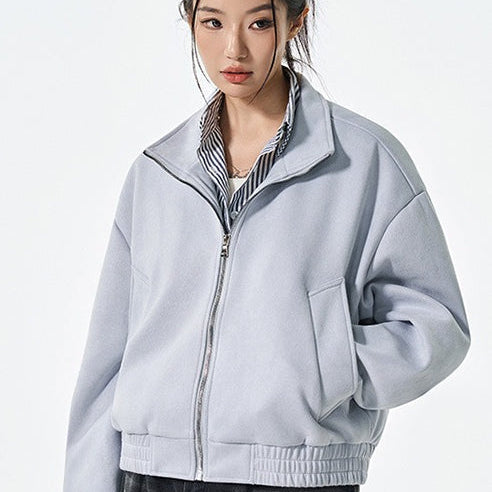 Lang bikerjakke i PU-læder