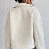 Off-White kort sherpajakke