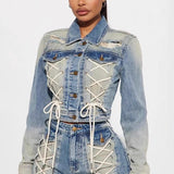 Trendy sæt med jakke og shorts