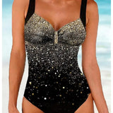 Badedragt til kvinder – Formende snit – Indbygget bh – Pailletteprint