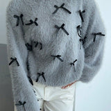 Mohair-trøje med butterfly, løstsiddende bluse