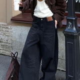 Vintage falmede jeans med indadvendte lommer og vide ben