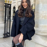 Kort, afslappet jakke i uldblanding