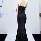 Sexet, figursyet havfrue-aftenkjole med bælte