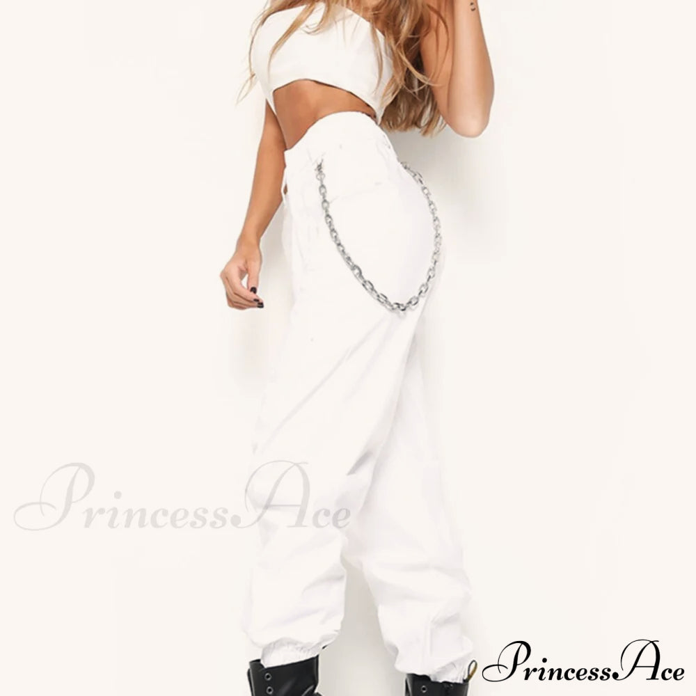 Vide streetwear-bukser med kæde