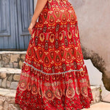 Lang nederdel til kvinder - Bohemestil - Elastisk talje - Flagrende og behagelig