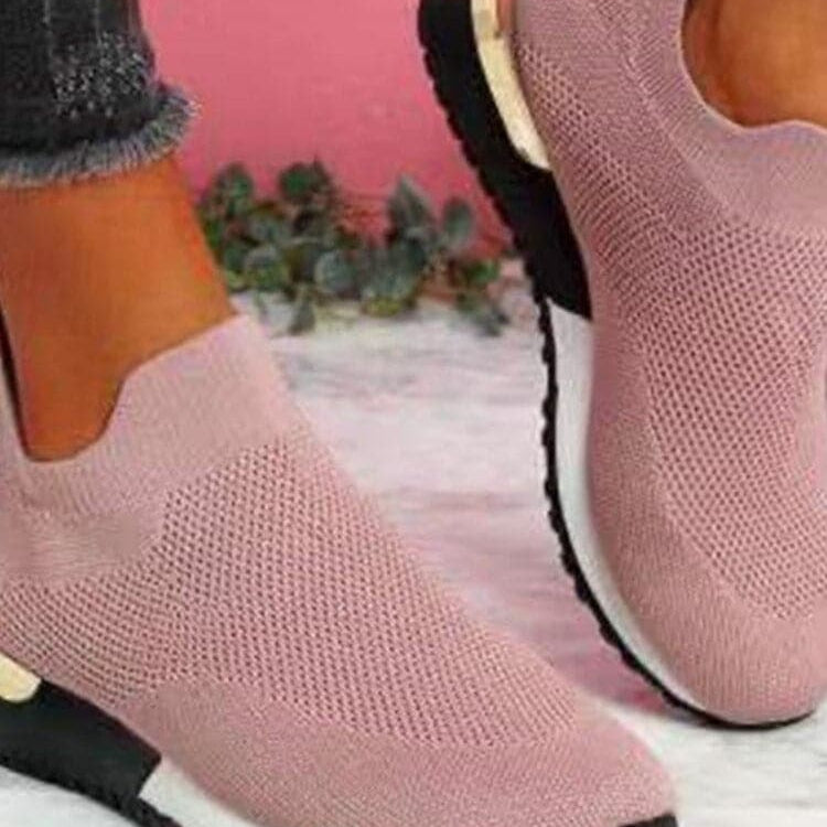 Damesneakers - Åndbart strikstof - Letvægtskomfortsål - Slip-on