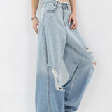 Rippede, lige jeans med falmet finish