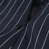 Todelt sæt: stribet blazer med V-hals og tætsiddende nederdel