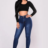 Højtaljede hvide skinny jeans