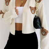 Kort vest broderet med bjørne