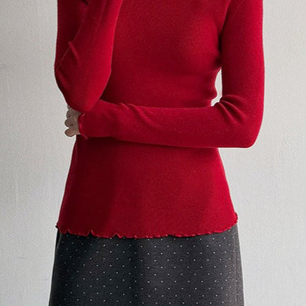 Prikket trapeznederdel i uld