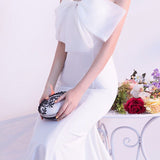 Maxi stropløs havfrue-aftenkjole uden sløjfe