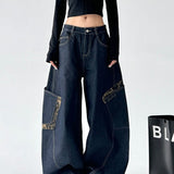 Vintage jeans med leopardprint og brede ben