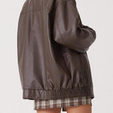 PU-læder pilotjakke