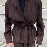 vintage langærmet ruskindsjakke