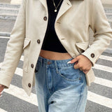 Fløjlsjakke med hakkede reverser