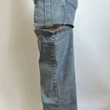 Højtaljede jeans med aftagelige vide ben