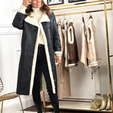 Elegant, varm og sofistikeret luksus fåreskindsfrakke til kvinder