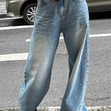 Vintage falmede denimjeans med vide ben