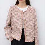 Jakke i tweedblanding med rund hals