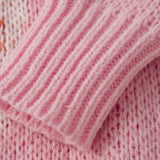 V-hals strikket vest med støvlemønster